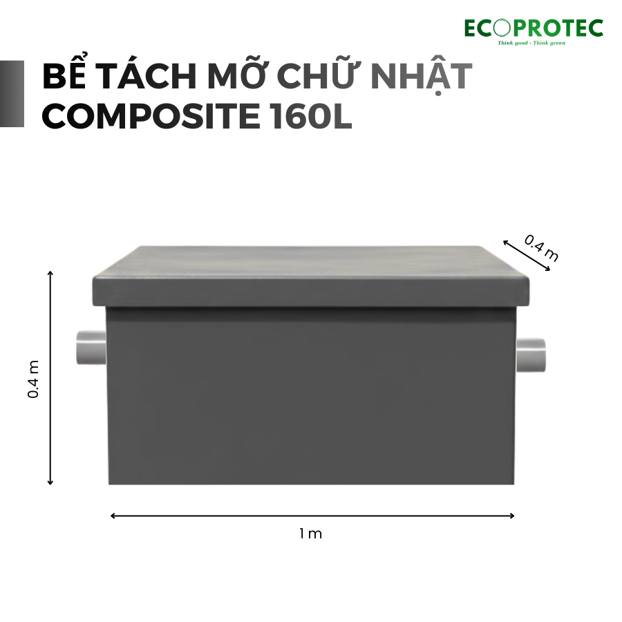 BỂ TÁCH DẦU MỠ ECOPROTEC COMPOSITE 160L - Ảnh 3