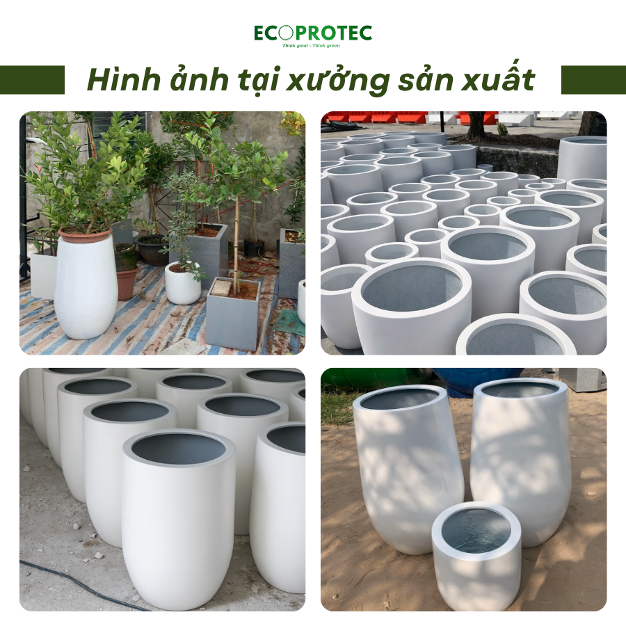 Round Composite Planters (Tall & Low) – Size 46 x 50 cm Durable, Modern Decorative Planters for Indoor & Outdoor Spaces - Ảnh 9