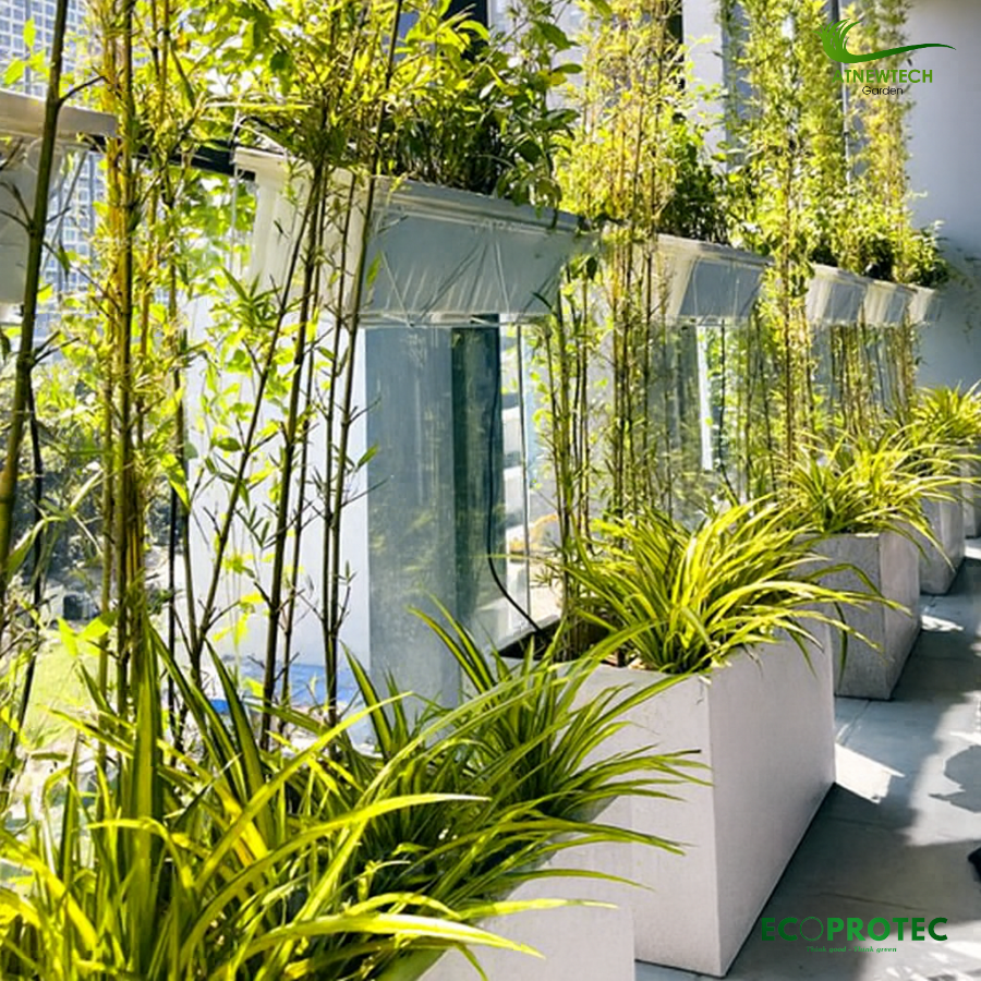 Square & Rectangular Composite Planters – Modern Stone-Texture Finish - Ảnh 9