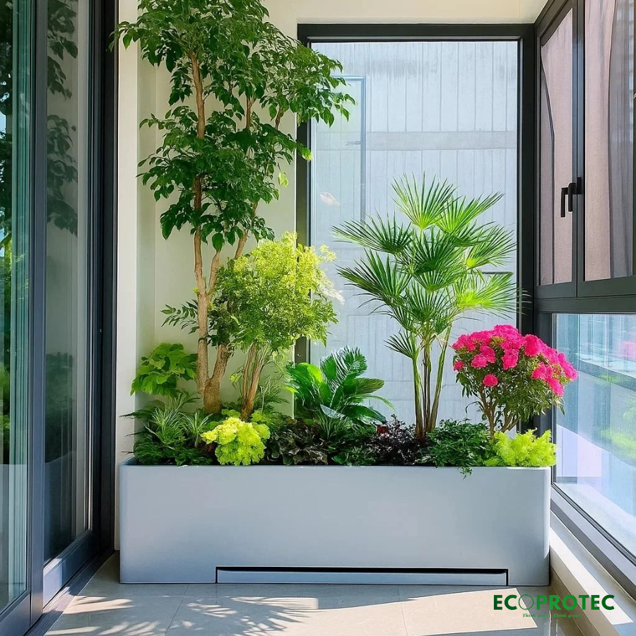 Square & Rectangular Composite Planters – Modern Stone-Texture Finish - Ảnh 6