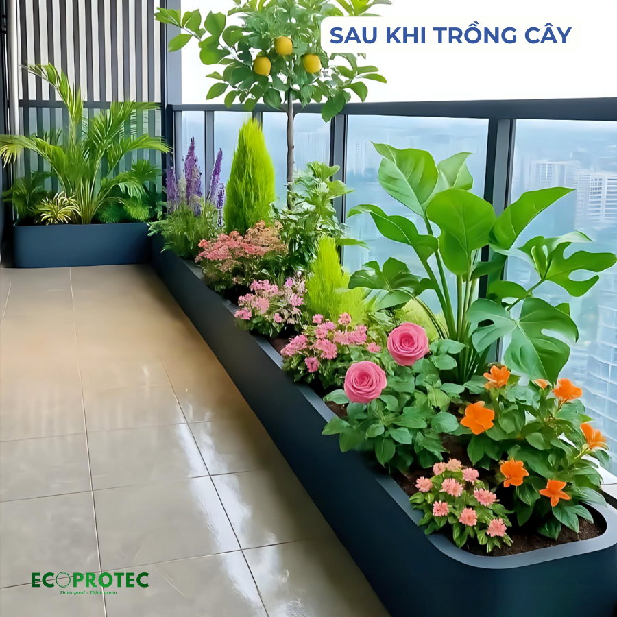Square & Rectangular Composite Planters – Modern Stone-Texture Finish - Ảnh 5
