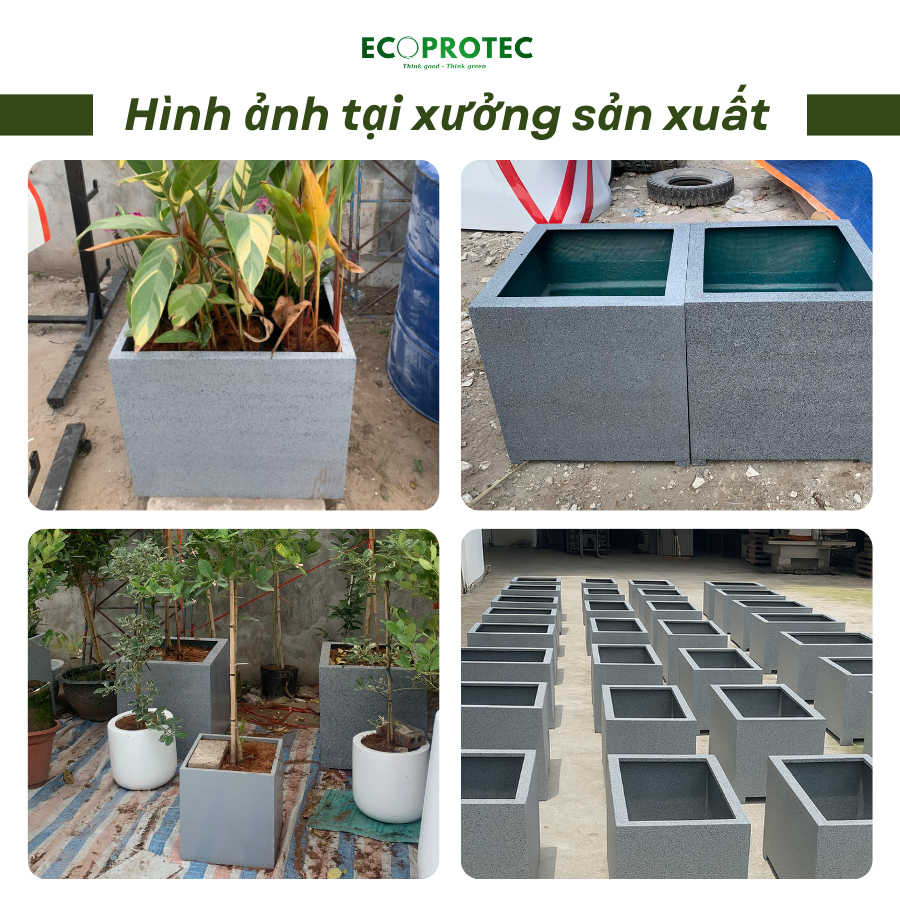 Square & Rectangular Composite Planters – Modern Stone-Texture Finish - Ảnh 11