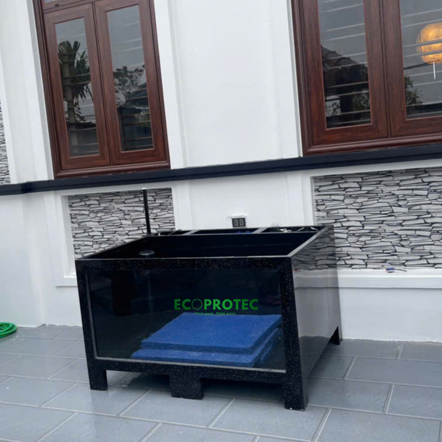 Tiered Composite Planter Combined with Fish Tank – Stone Texture Finish – Premium Outdoor Landscape Decor - Ảnh 11