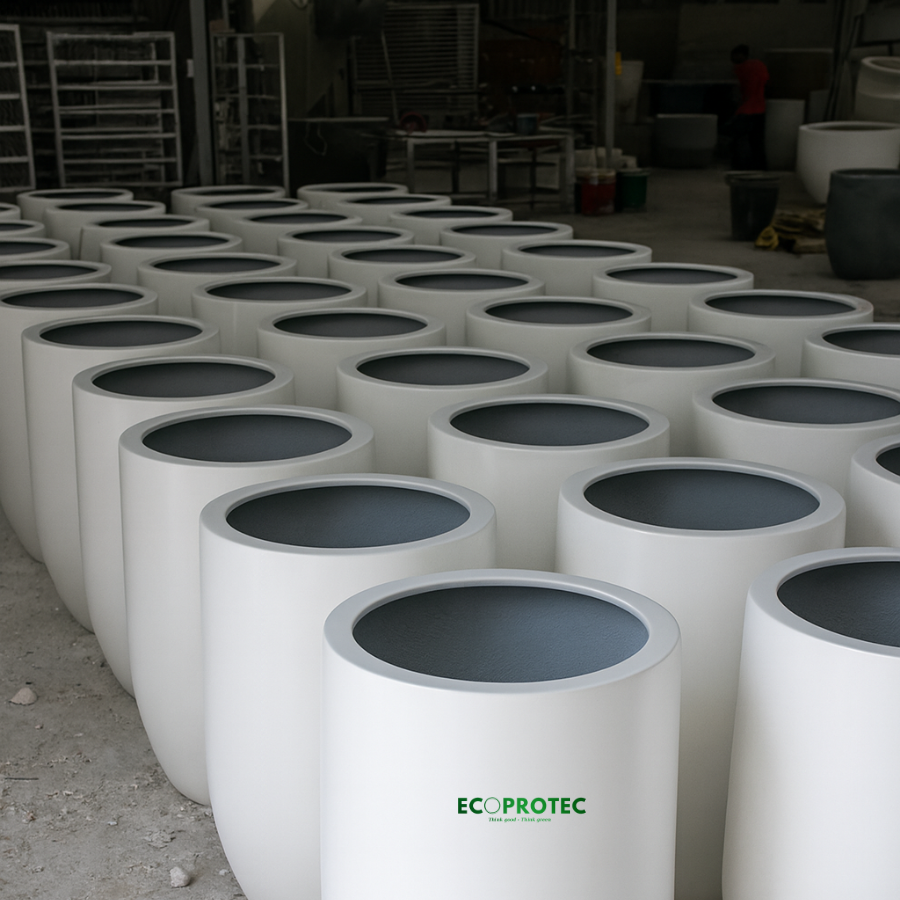 Round Composite Planters (Tall & Low) – Size 46 x 50 cm Durable, Modern Decorative Planters for Indoor & Outdoor Spaces - Ảnh 6